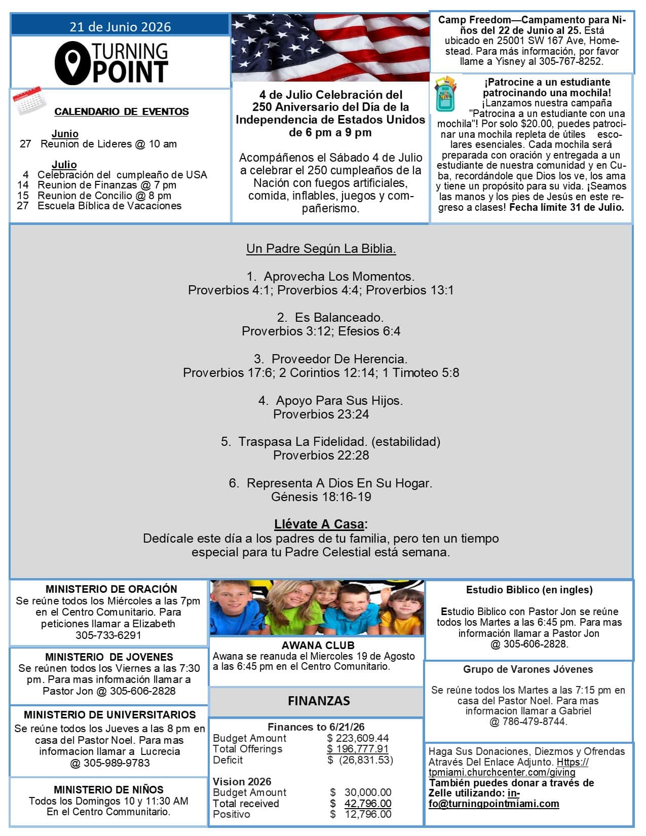 Sunday Bulletin - June 20, 2026